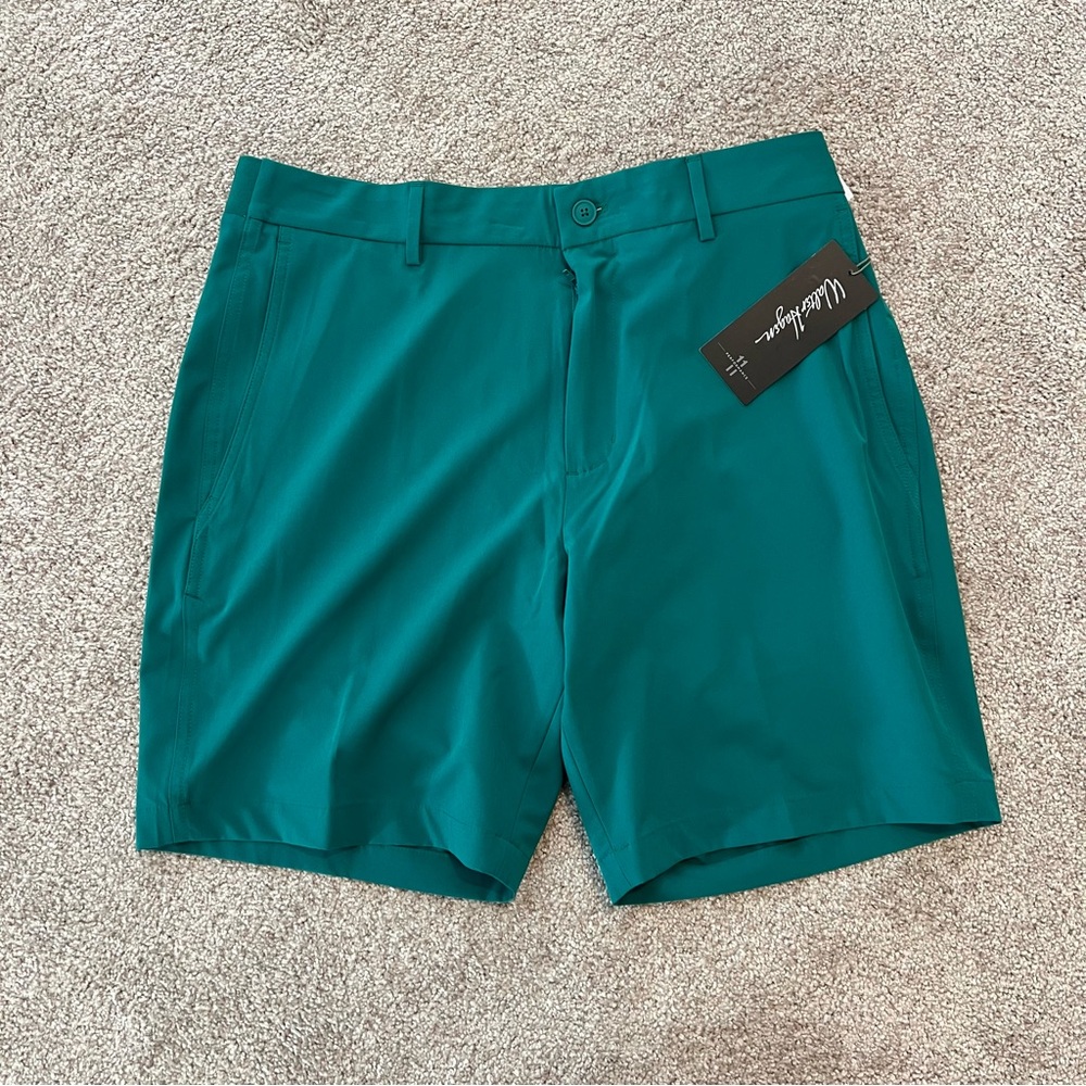 Mens Walter Hagen Golf Shorts Green Cooling Easy Waist Performance